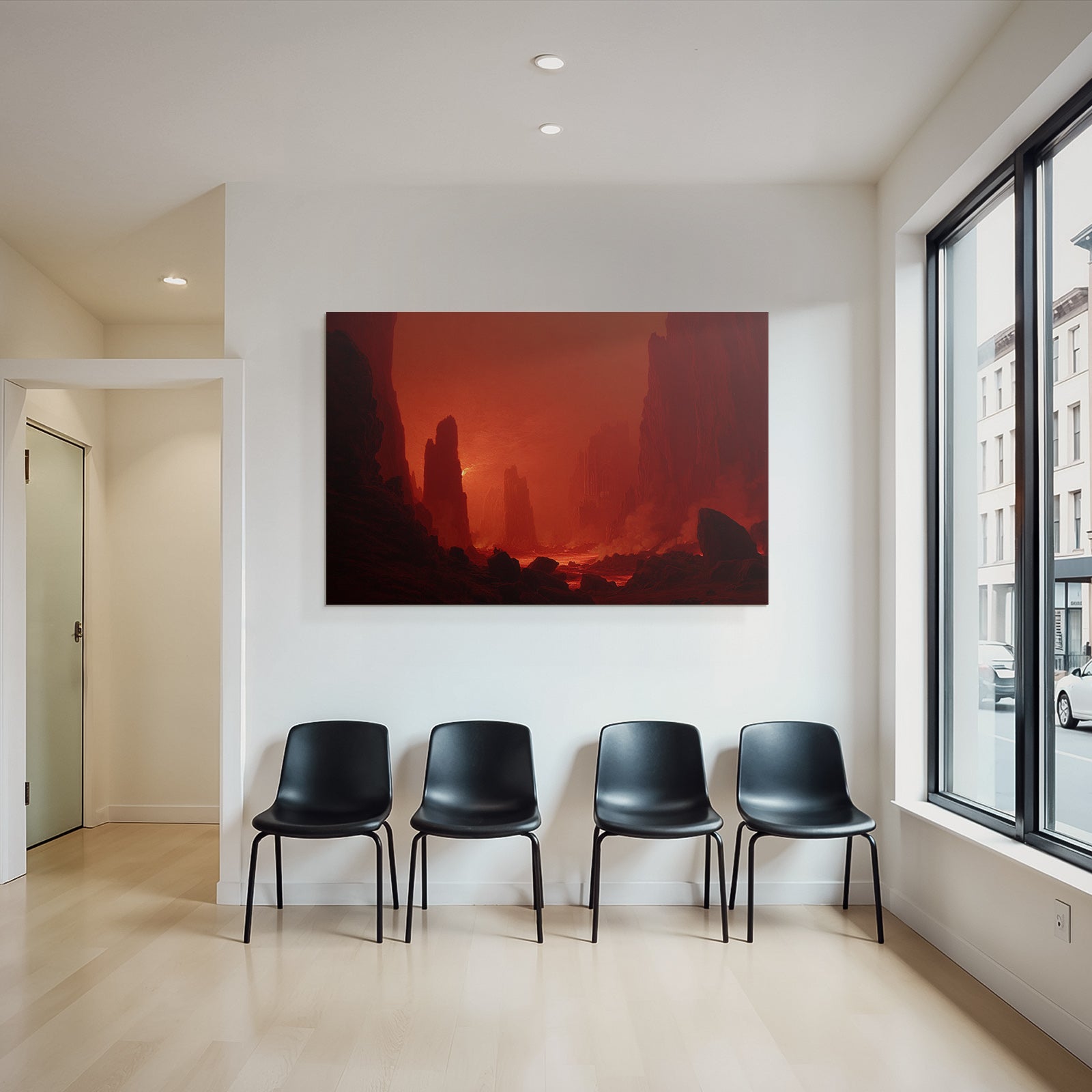 Höllenlandschaft Mit Fliessender Lava