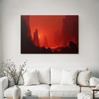 Höllenlandschaft Mit Fliessender Lava