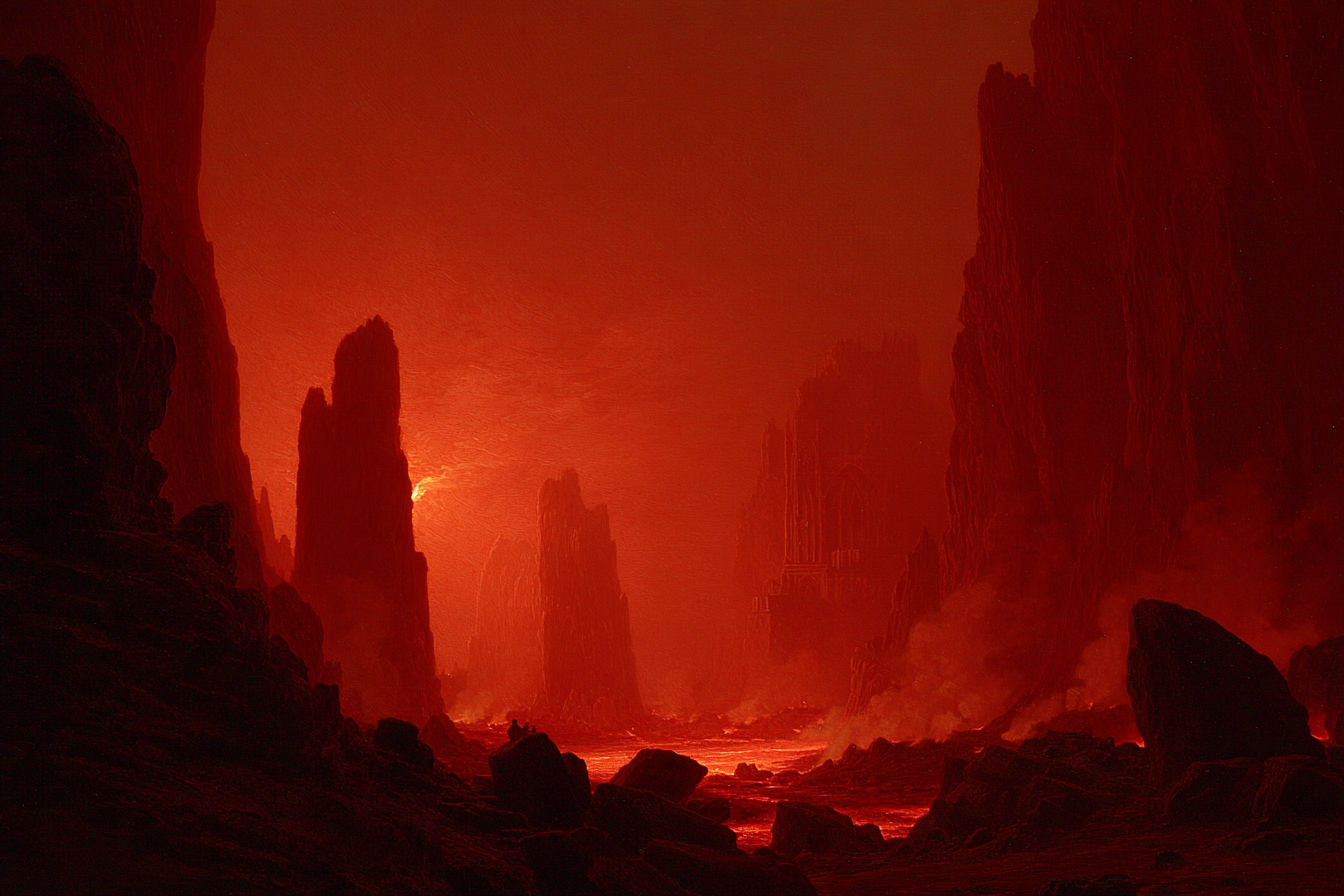 Höllenlandschaft Mit Fliessender Lava | Feuer und Vulkane | Natur