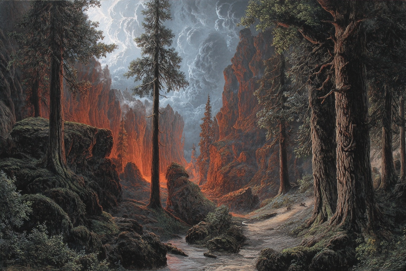 Mystische Kulisse Mit Licht Und Schatten | Feuer und Vulkane | Natur