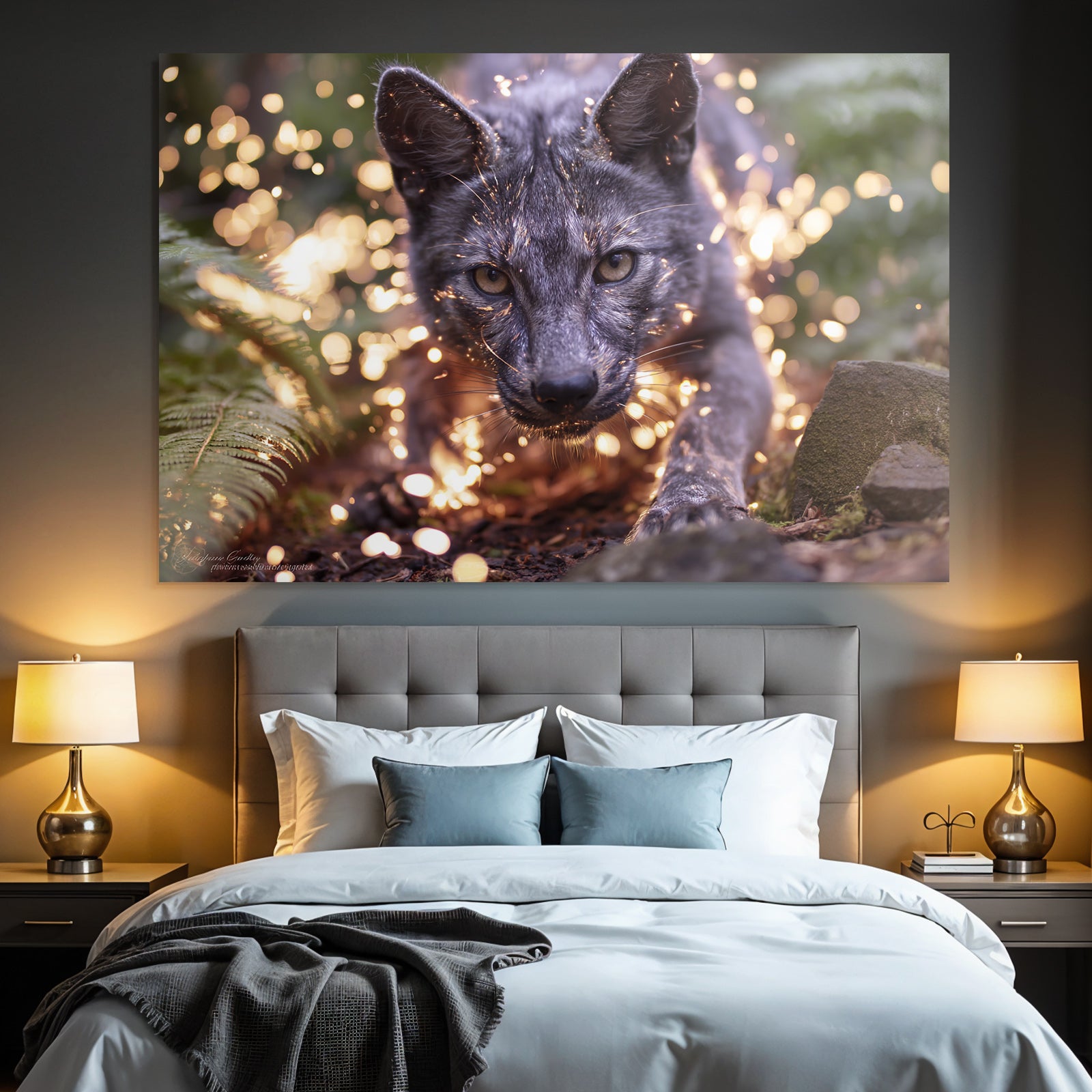 Verzauberter Wolf Im Magischen Wald
