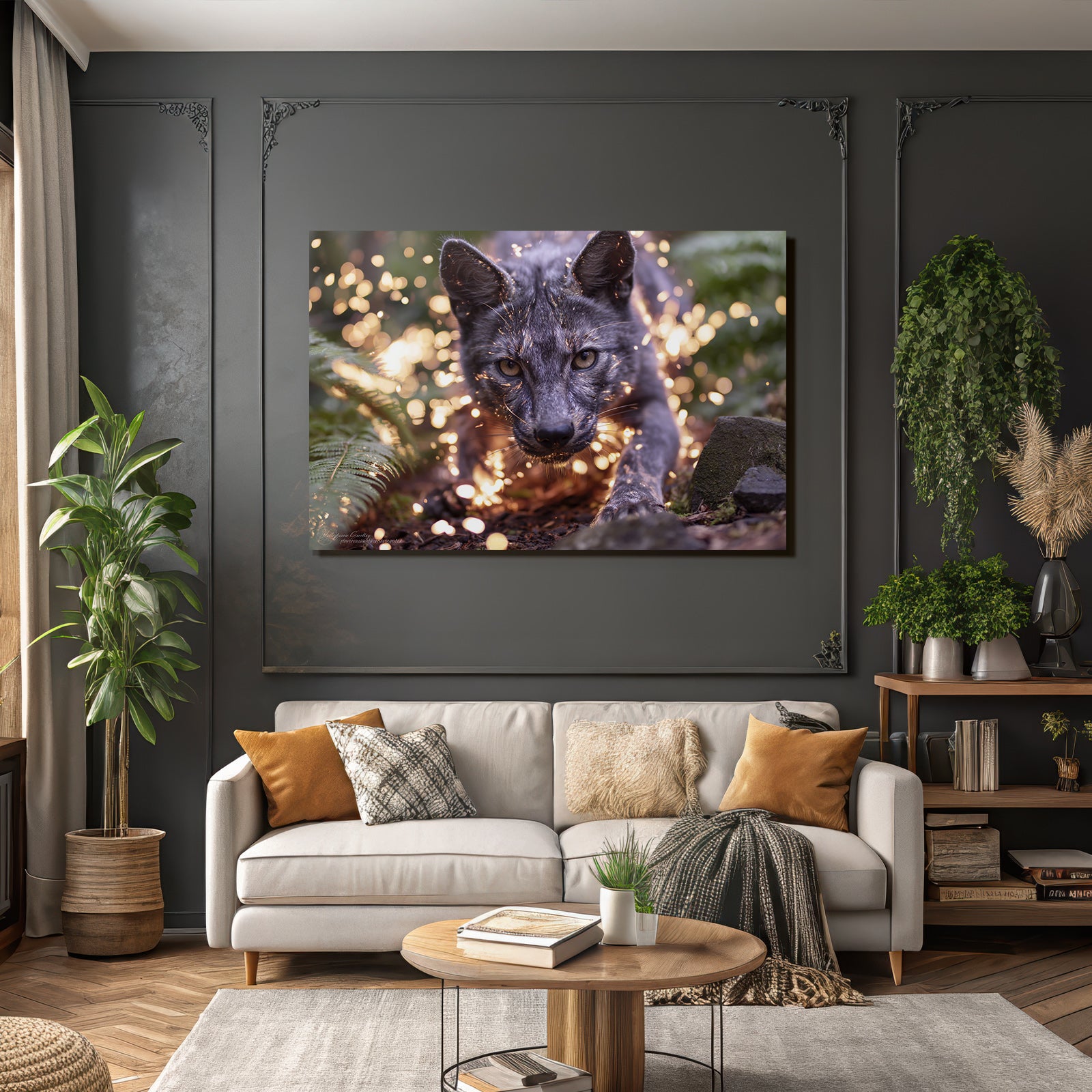 Verzauberter Wolf Im Magischen Wald