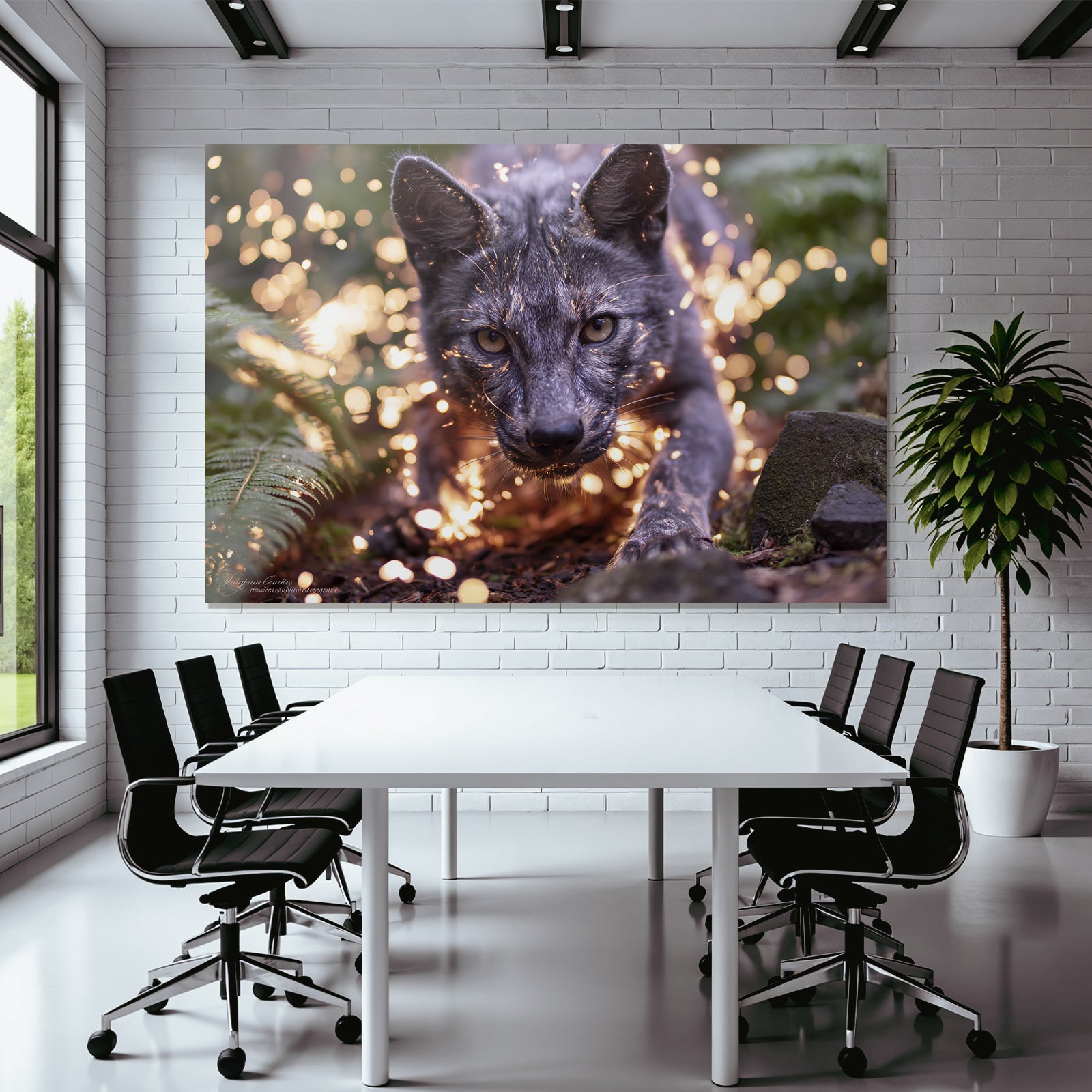 Verzauberter Wolf Im Magischen Wald