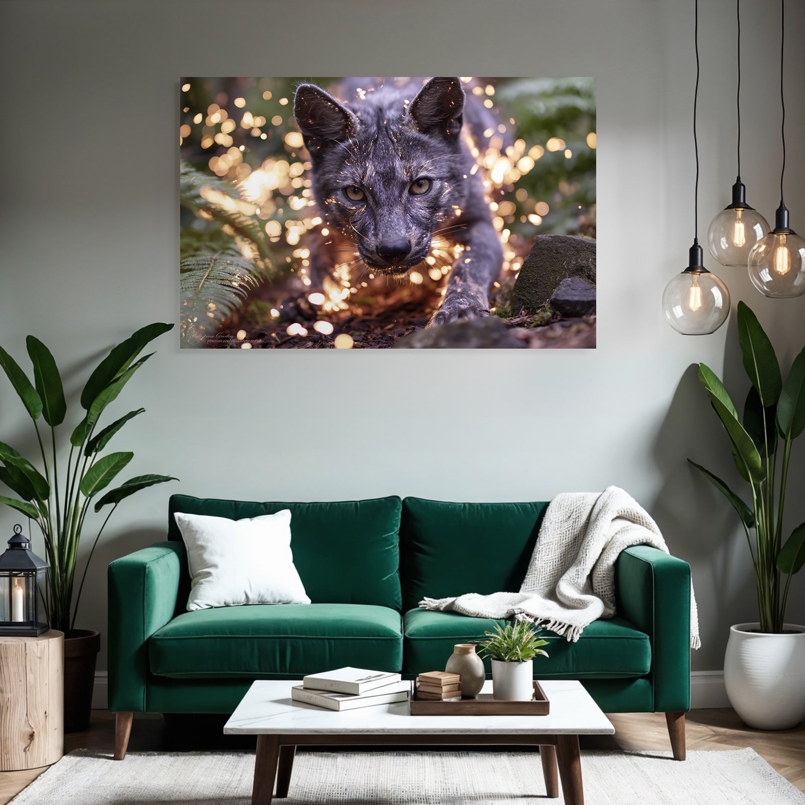 Verzauberter Wolf Im Magischen Wald