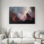 Vulkanlandschaft Mit Gluhender Lava Und Dampf