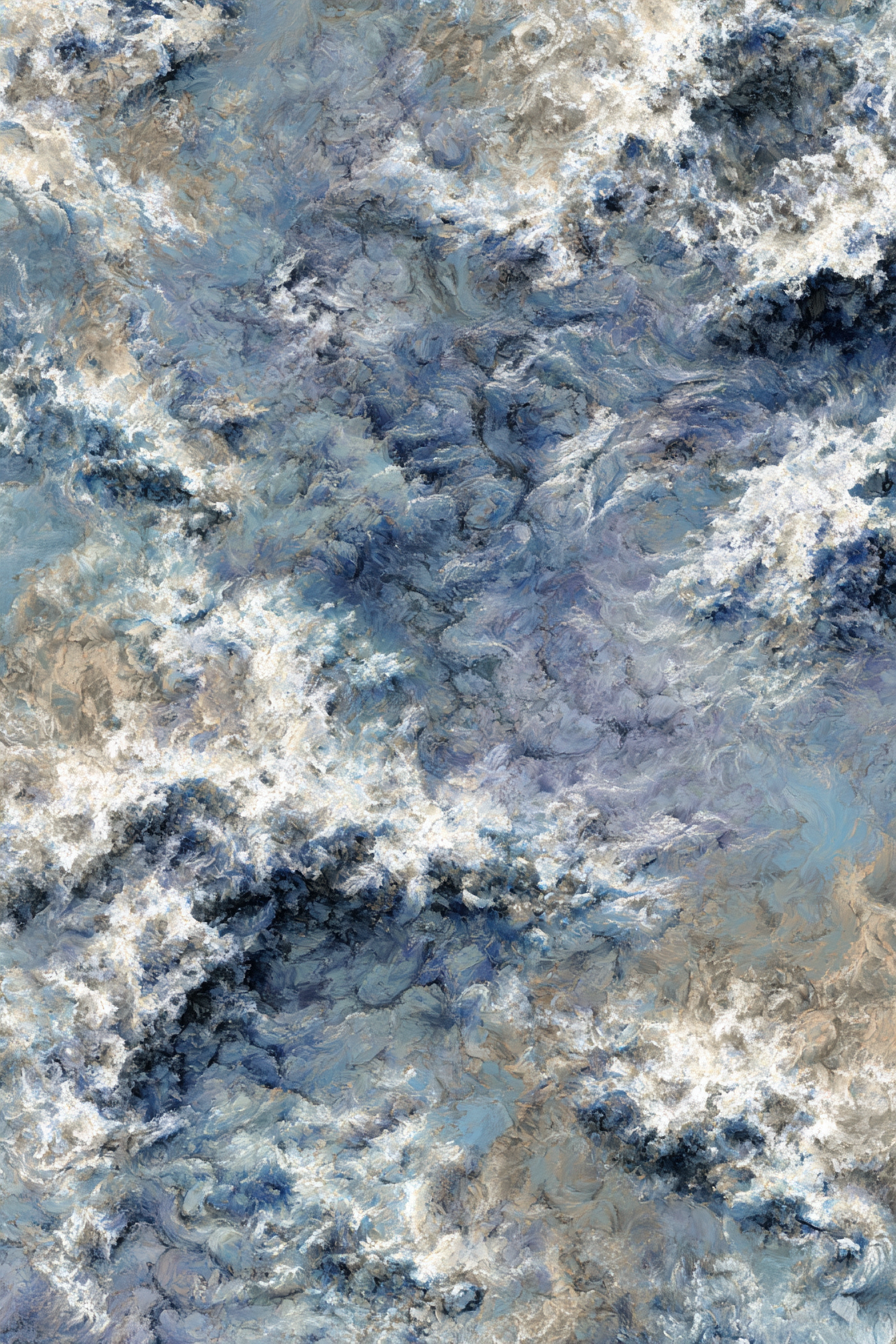 Abstrakte Wellenlandschaft In Blau Weiss Erde | Himmel und Wolken | Natur