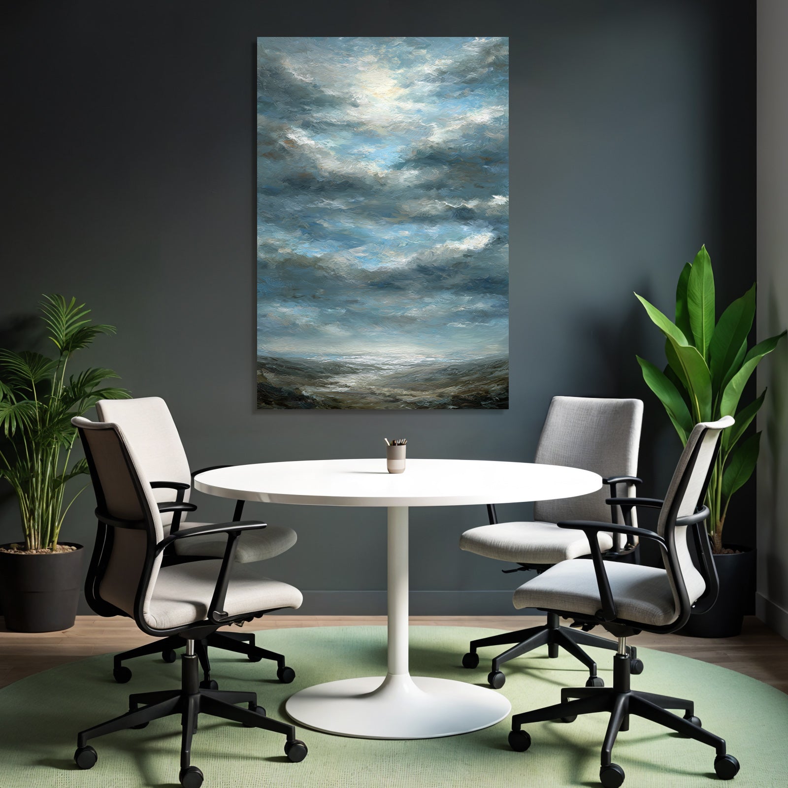 Dramatischer Himmel Mit Wolken Über Texturierter Landschaft