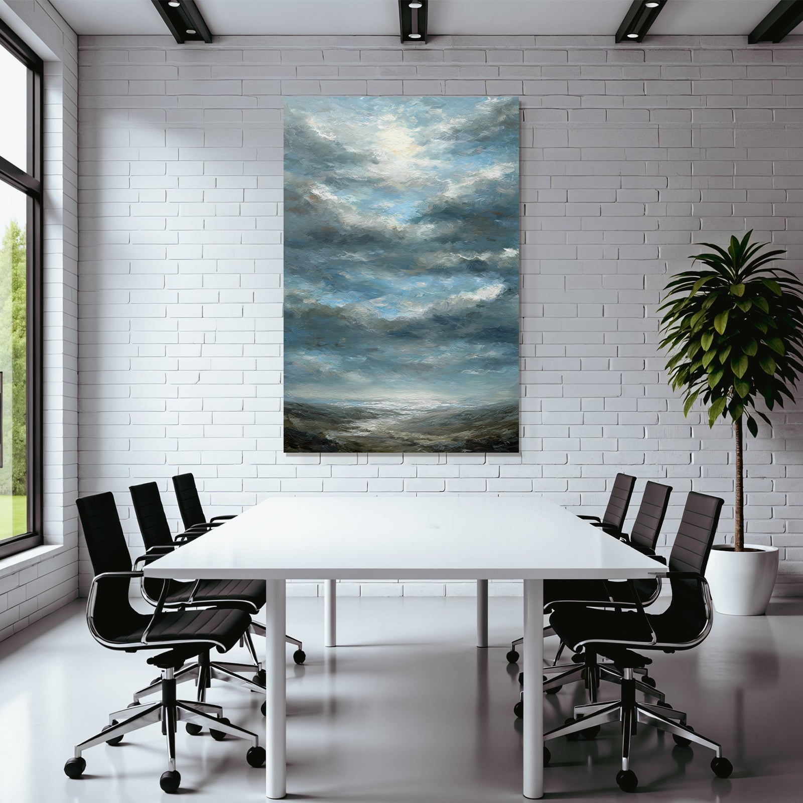Dramatischer Himmel Mit Wolken Über Texturierter Landschaft