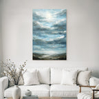 Dramatischer Himmel Mit Wolken Über Texturierter Landschaft
