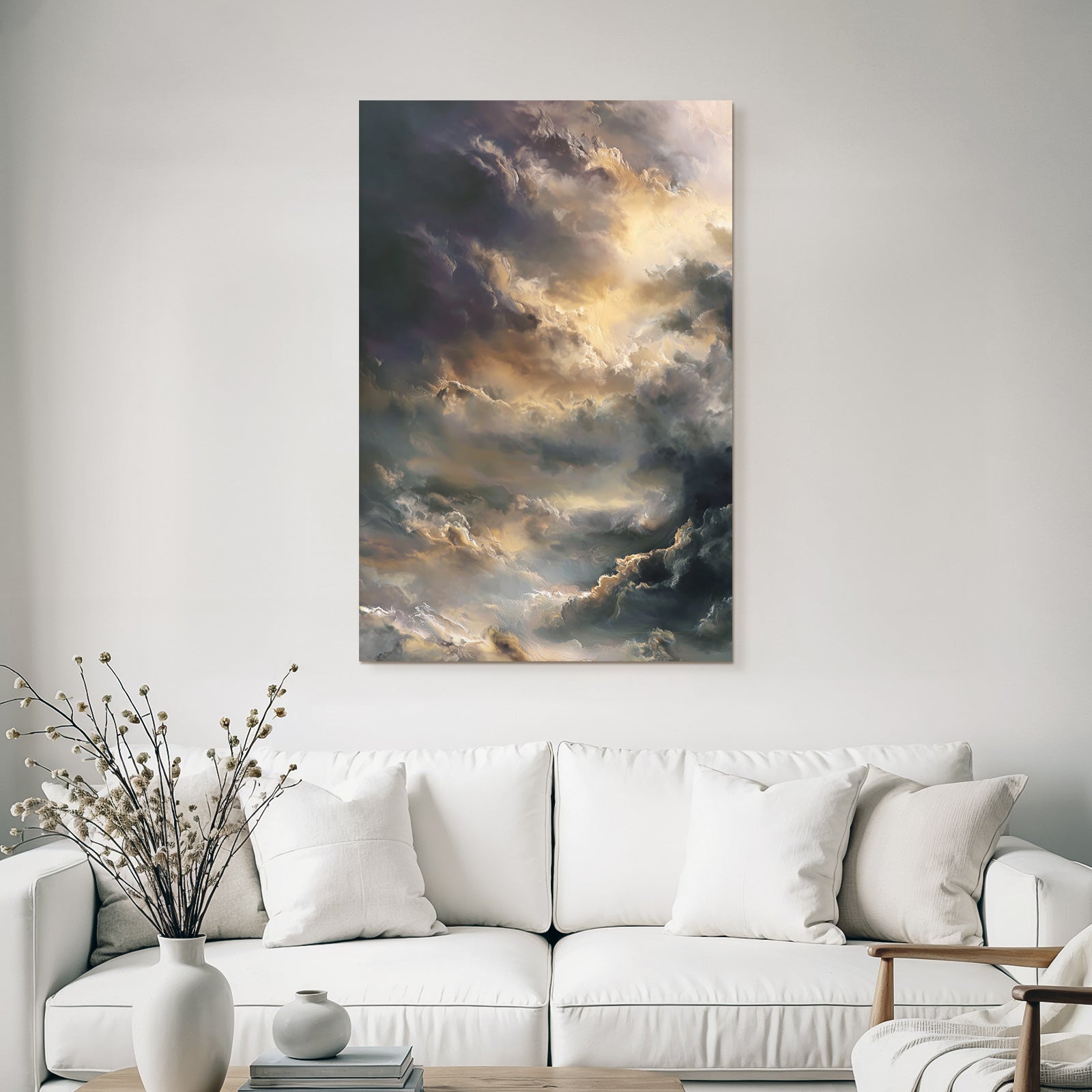 Dramatischer Himmel Mit Wolkenschleiern Und Lichtspiel