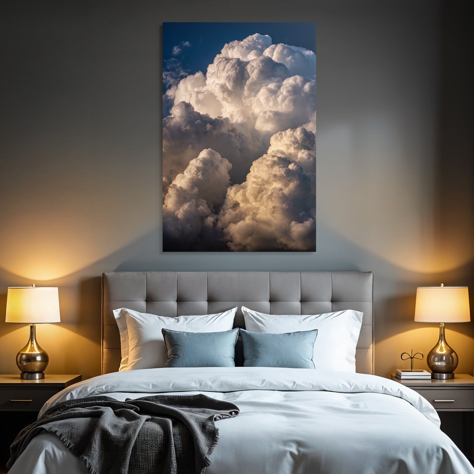 Fluffige Weisse Wolken Am Blaün Himmel