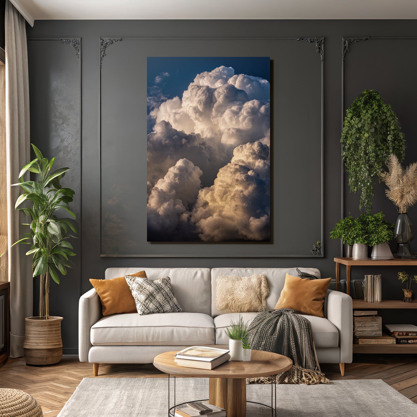 Fluffige Weisse Wolken Am Blaün Himmel