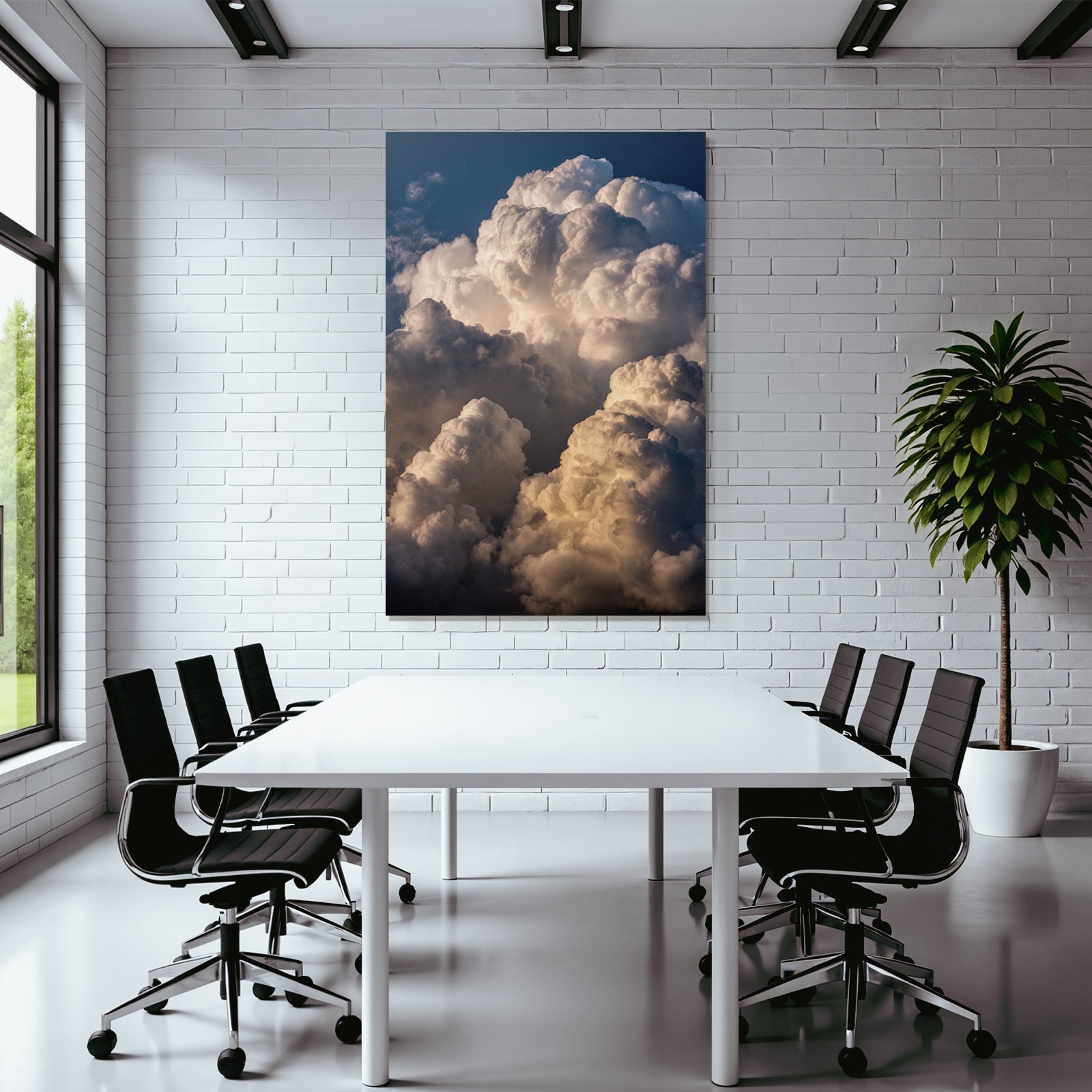 Fluffige Weisse Wolken Am Blaün Himmel