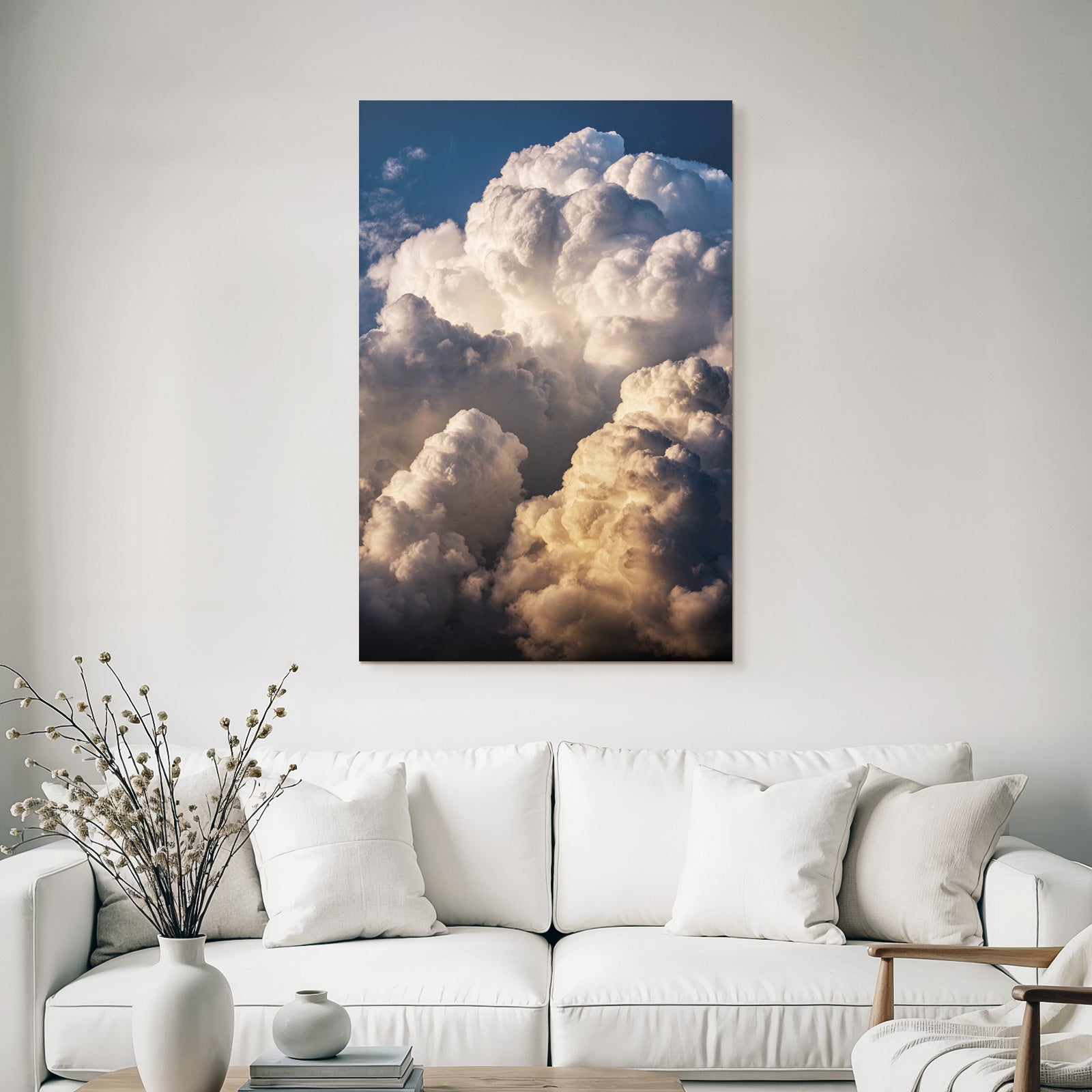 Fluffige Weisse Wolken Am Blaün Himmel
