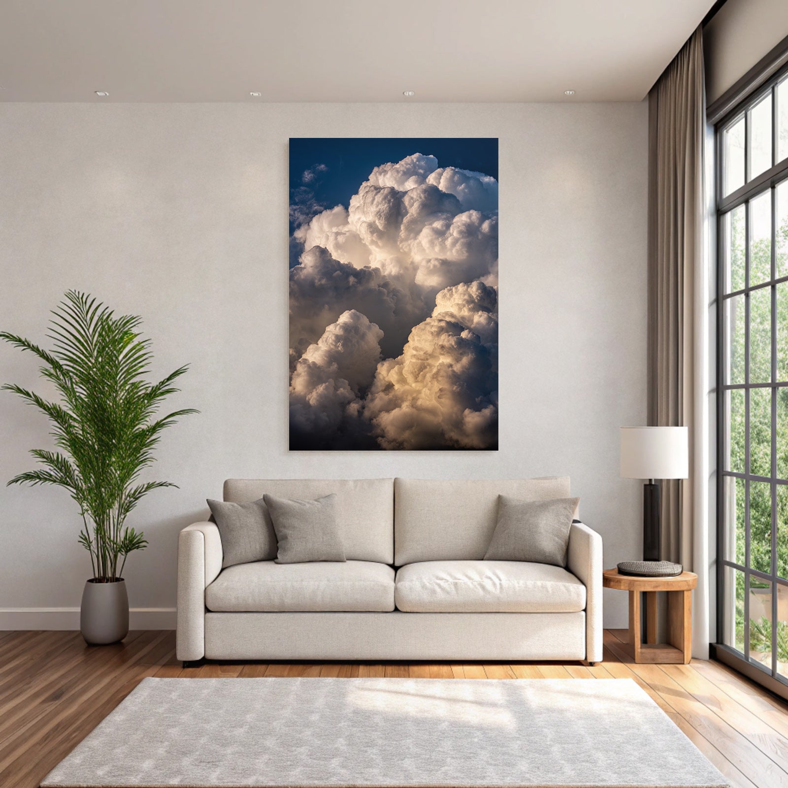 Fluffige Weisse Wolken Am Blaün Himmel