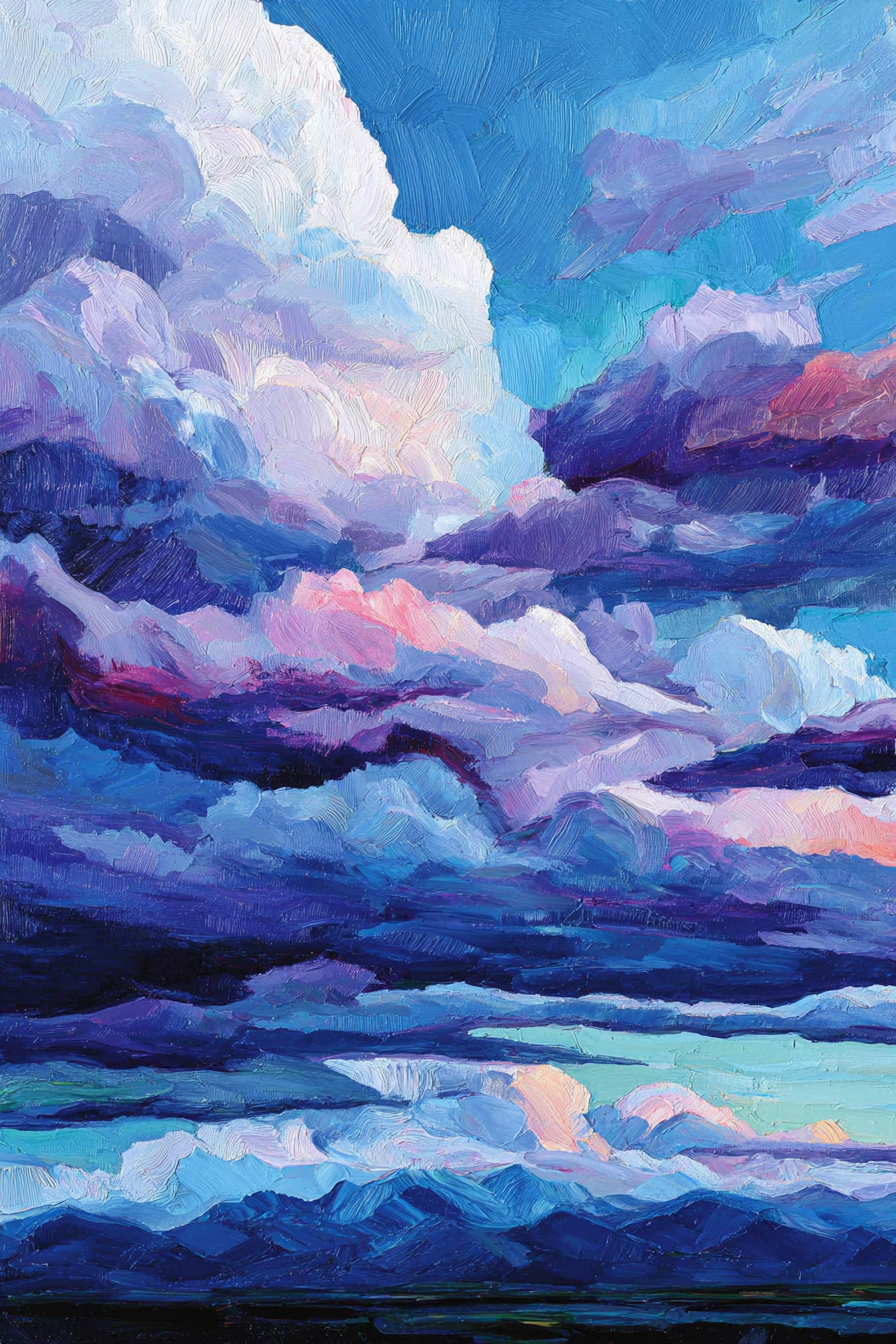Leuchtende Malerei Von Wolken Im Blaün Himmel | Himmel und Wolken | Natur