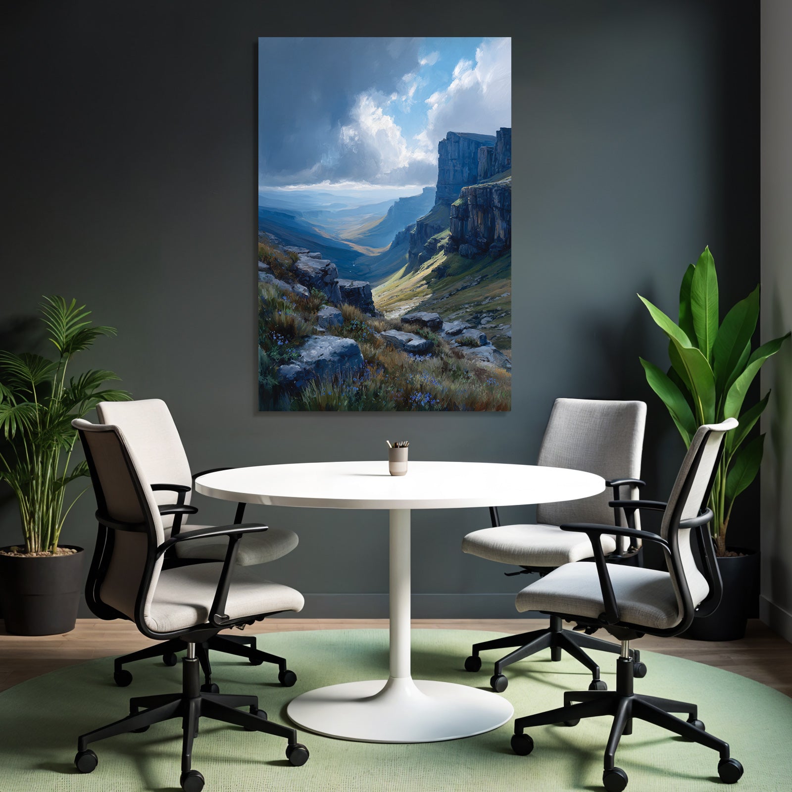 Malerische Landschaft Mit Tiefem Tal Und Blumenwiese