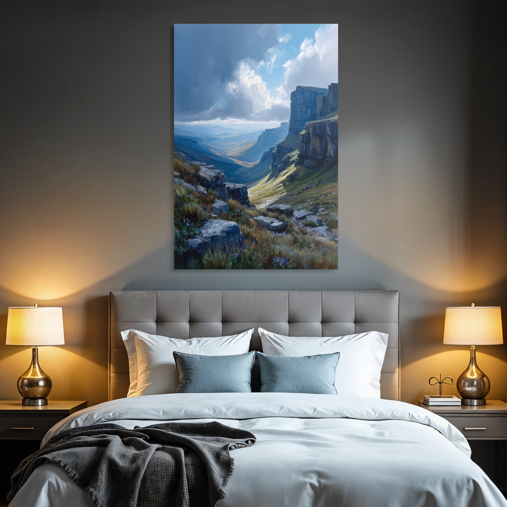 Malerische Landschaft Mit Tiefem Tal Und Blumenwiese
