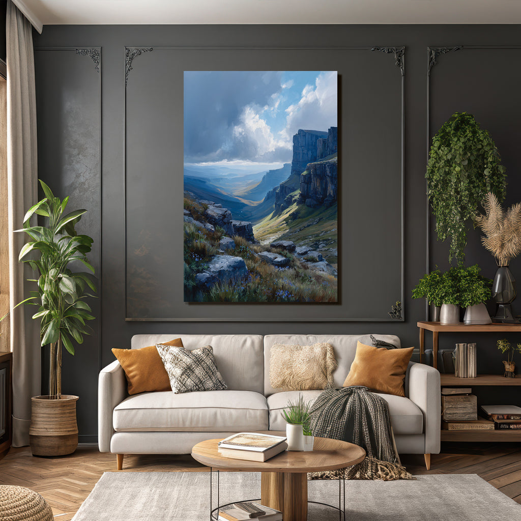 Malerische Landschaft Mit Tiefem Tal Und Blumenwiese