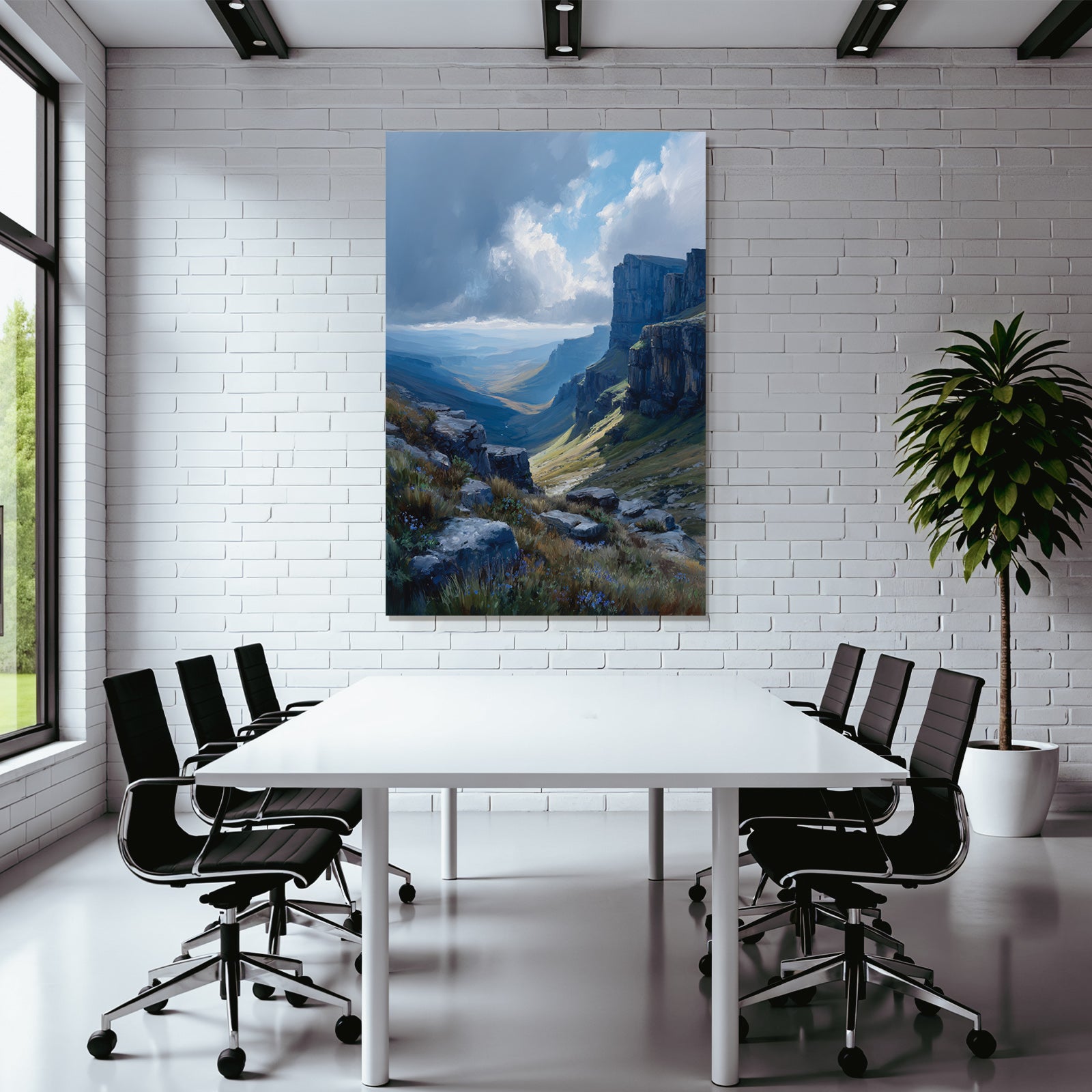 Malerische Landschaft Mit Tiefem Tal Und Blumenwiese