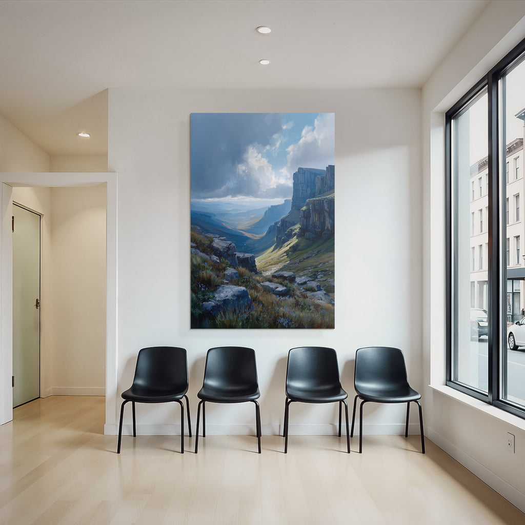 Malerische Landschaft Mit Tiefem Tal Und Blumenwiese