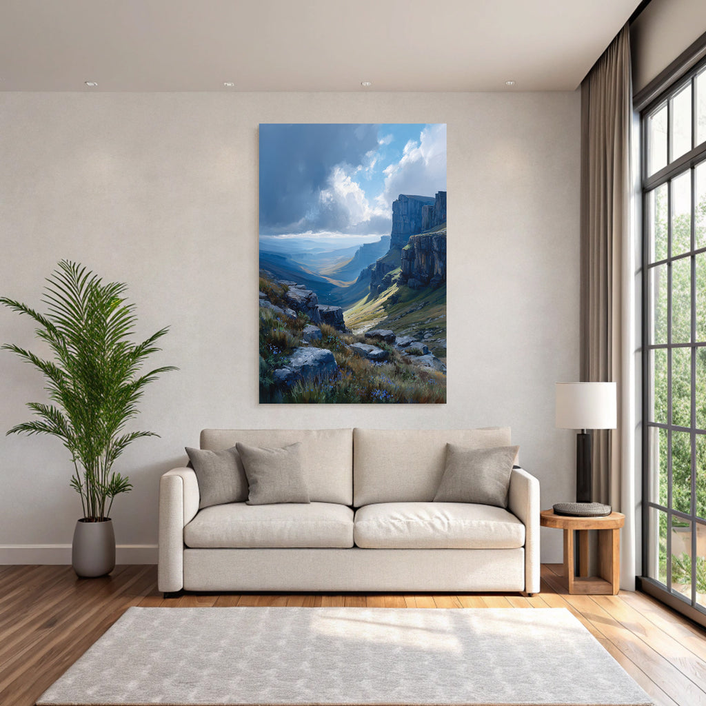 Malerische Landschaft Mit Tiefem Tal Und Blumenwiese