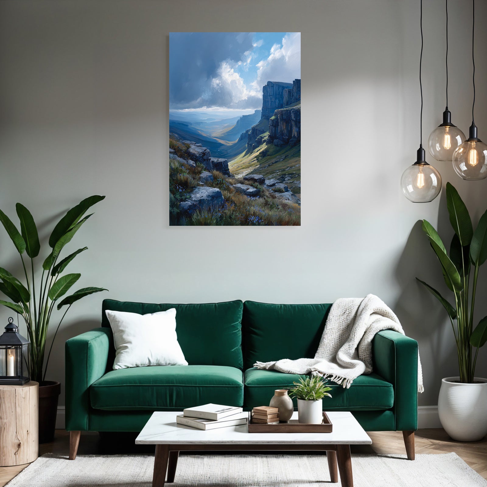 Malerische Landschaft Mit Tiefem Tal Und Blumenwiese