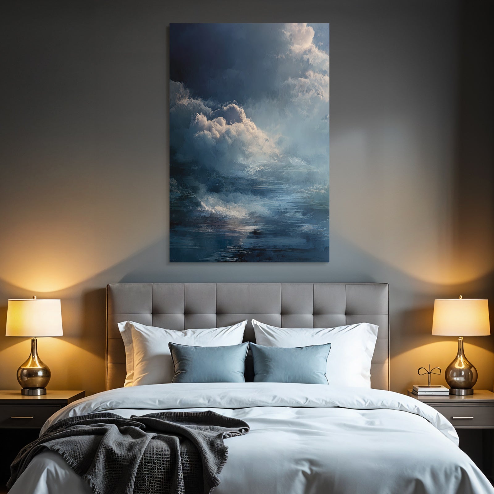 Ruhige Meerlandschaft Unter Wolkenhimmel