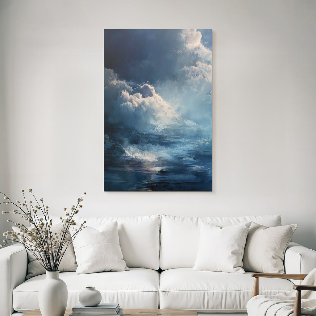Ruhige Meerlandschaft Unter Wolkenhimmel