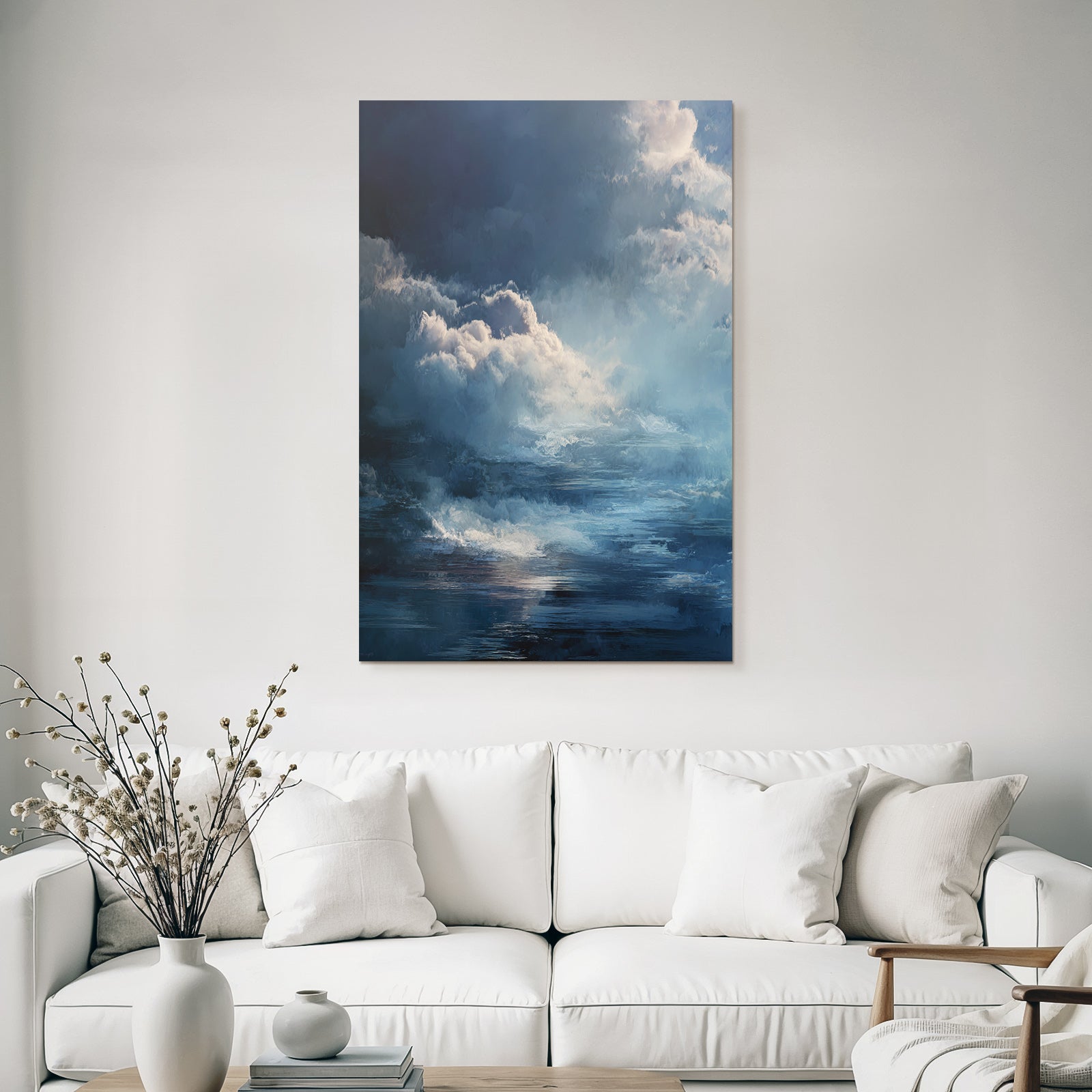 Ruhige Meerlandschaft Unter Wolkenhimmel