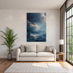 Ruhige Meerlandschaft Unter Wolkenhimmel