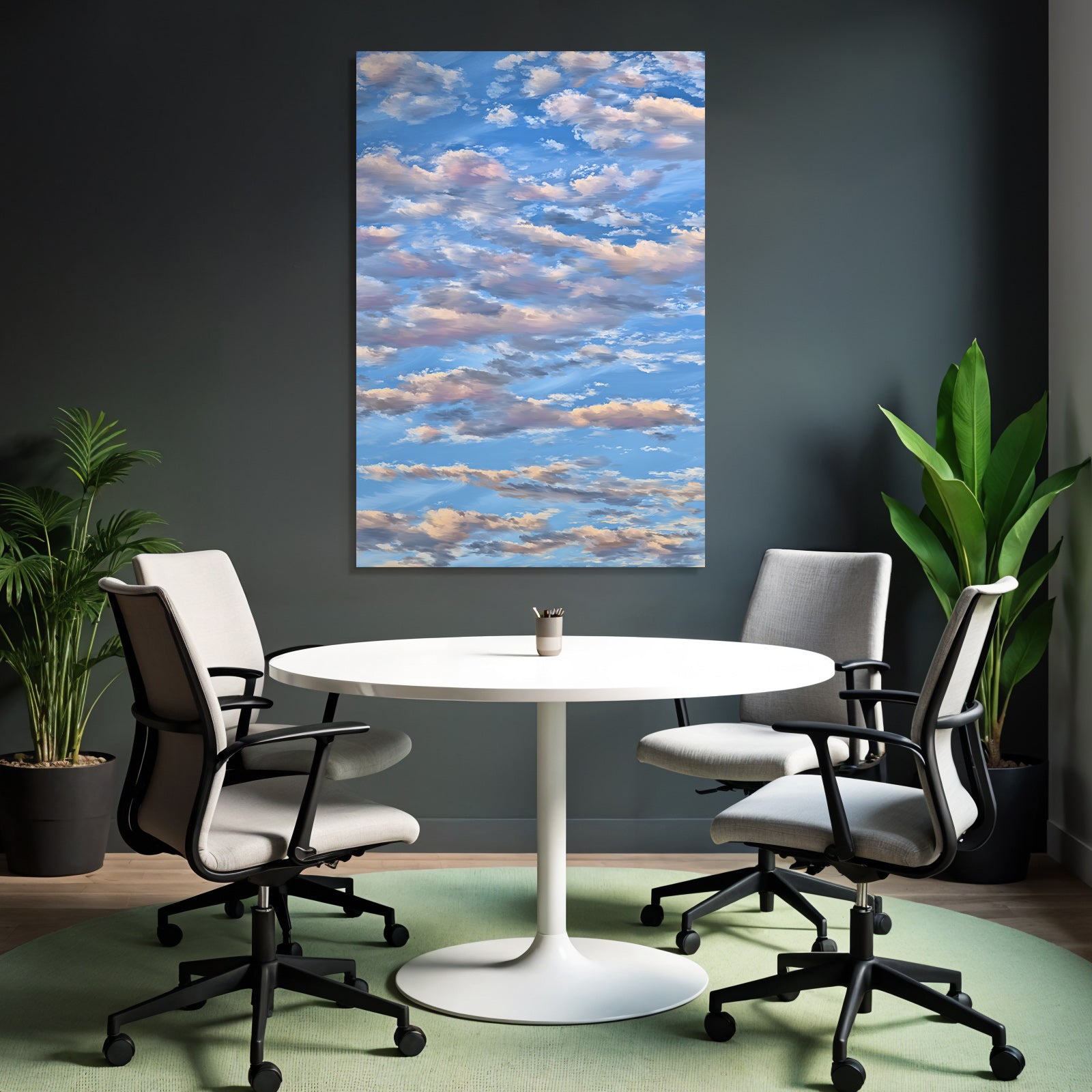 Sanfter Blaür Himmel Mit Bewegten Wolken
