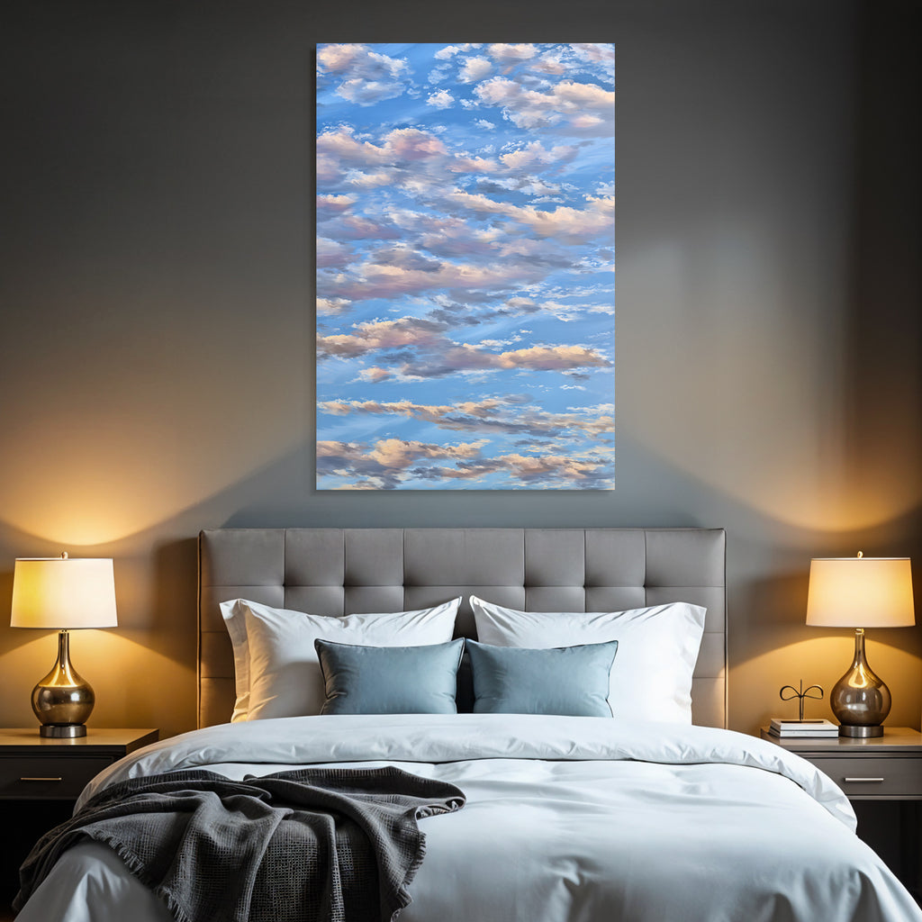 Sanfter Blaür Himmel Mit Bewegten Wolken