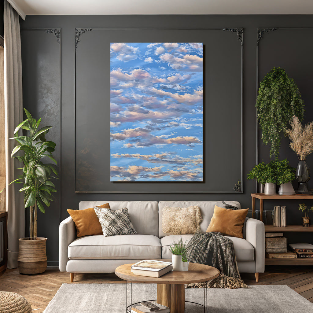 Sanfter Blaür Himmel Mit Bewegten Wolken