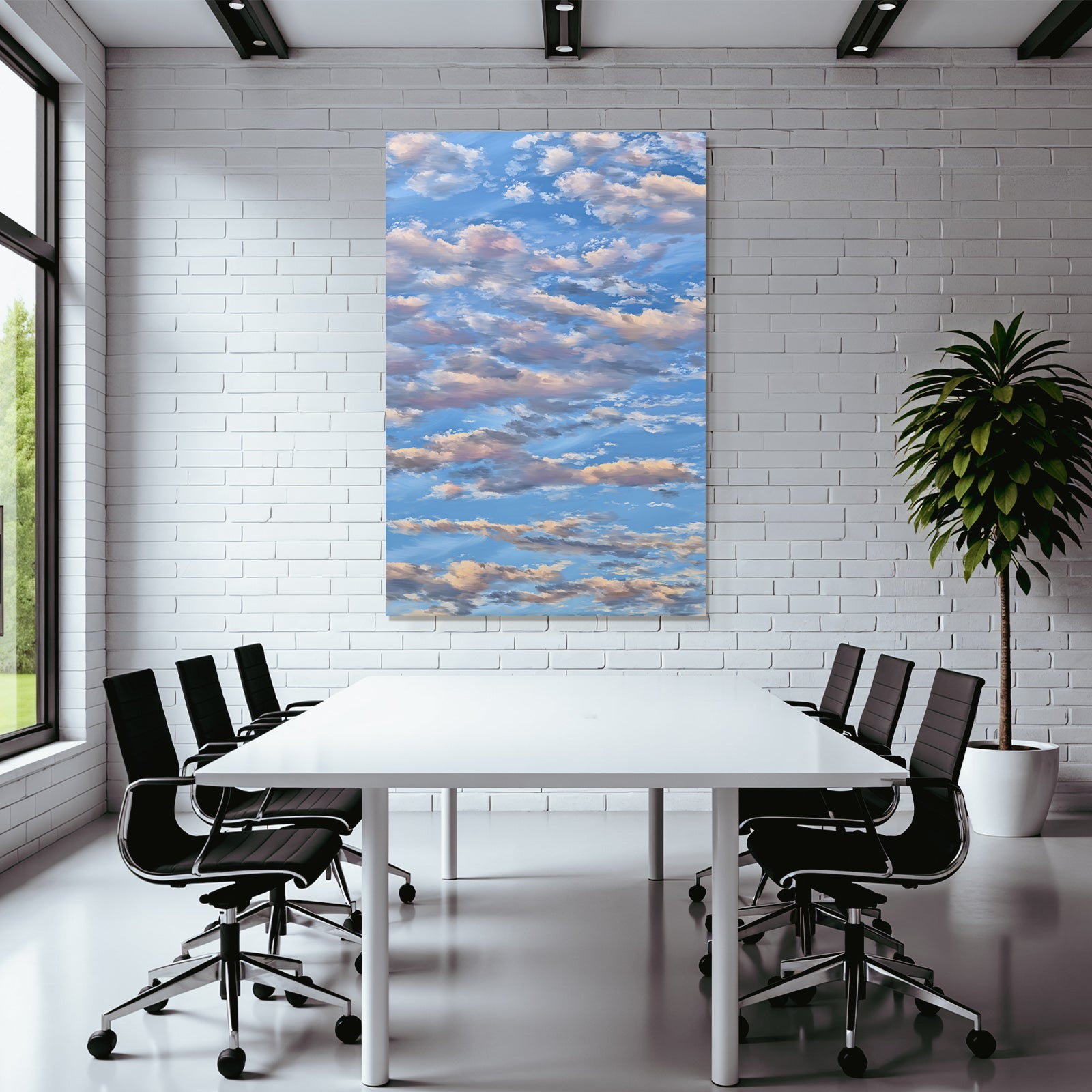 Sanfter Blaür Himmel Mit Bewegten Wolken