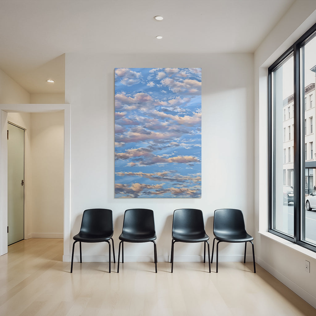 Sanfter Blaür Himmel Mit Bewegten Wolken