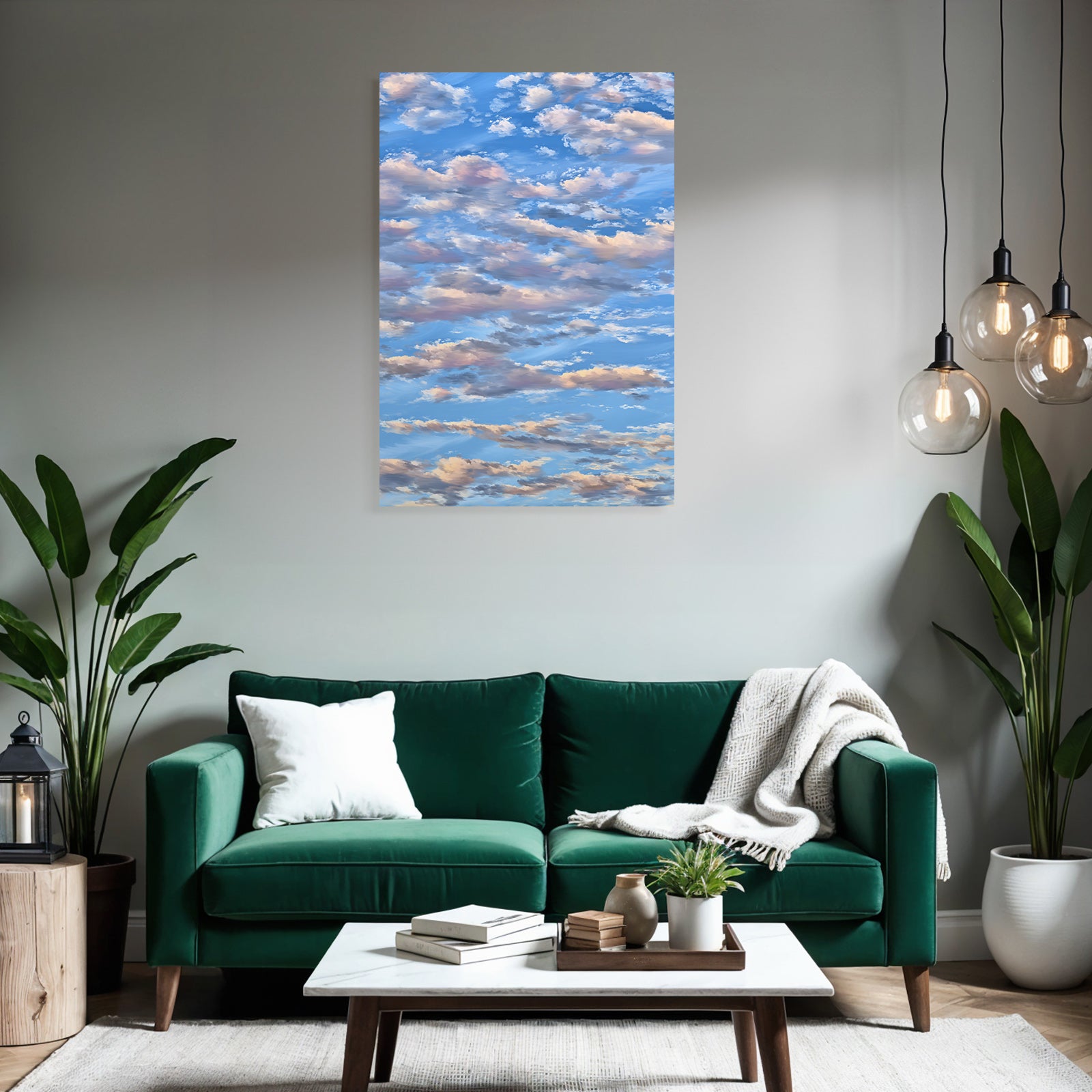 Sanfter Blaür Himmel Mit Bewegten Wolken