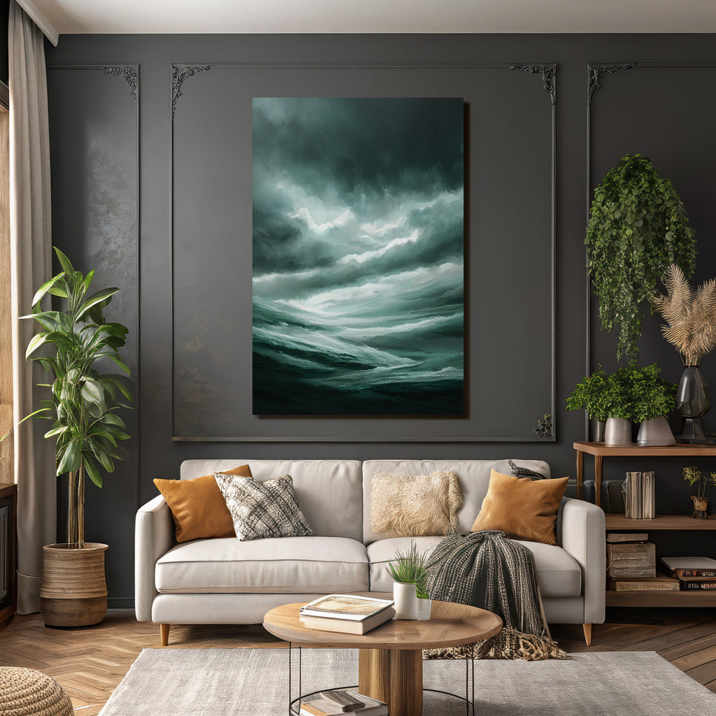 Sturmmeer Unter Dunklem Gewitterhimmel