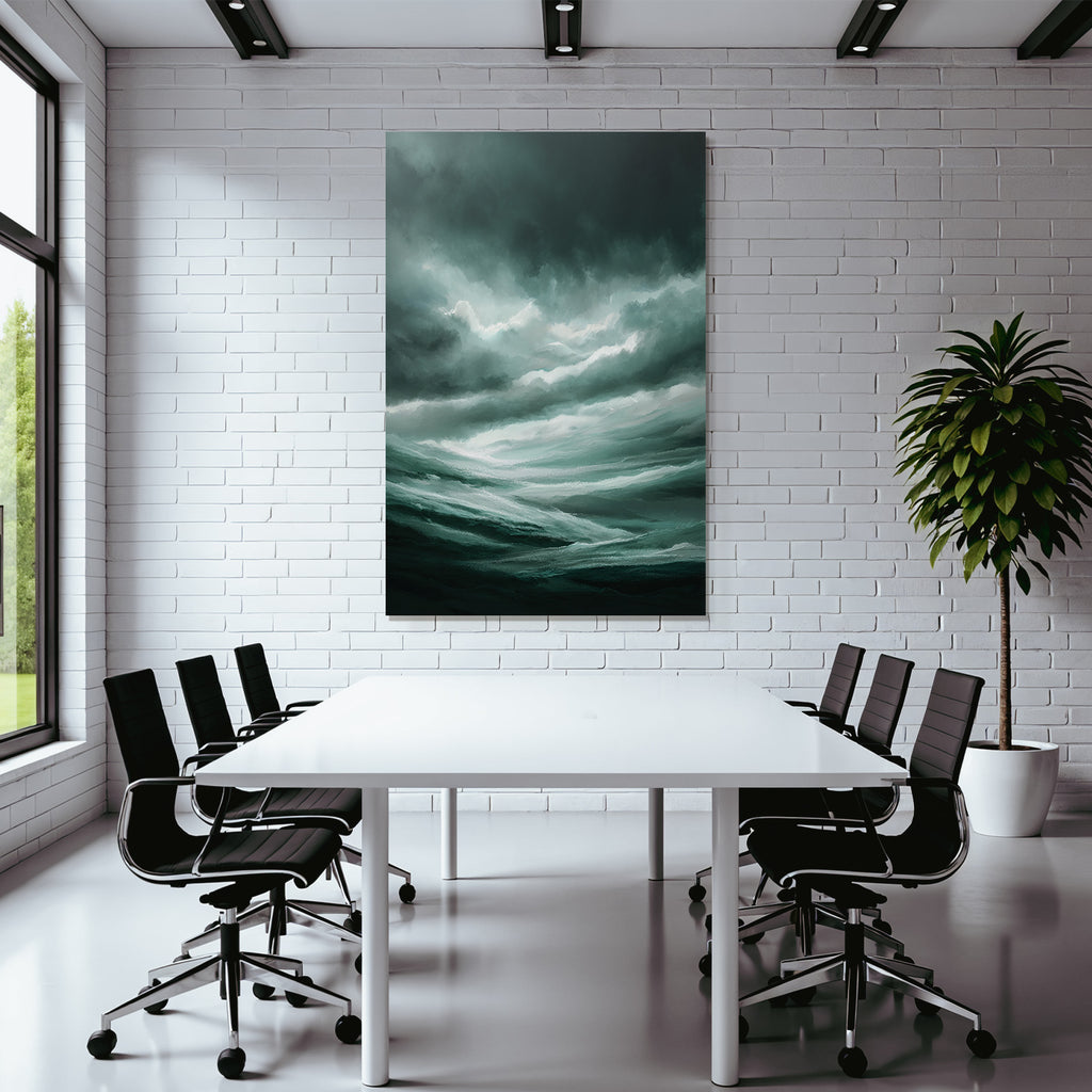 Sturmmeer Unter Dunklem Gewitterhimmel