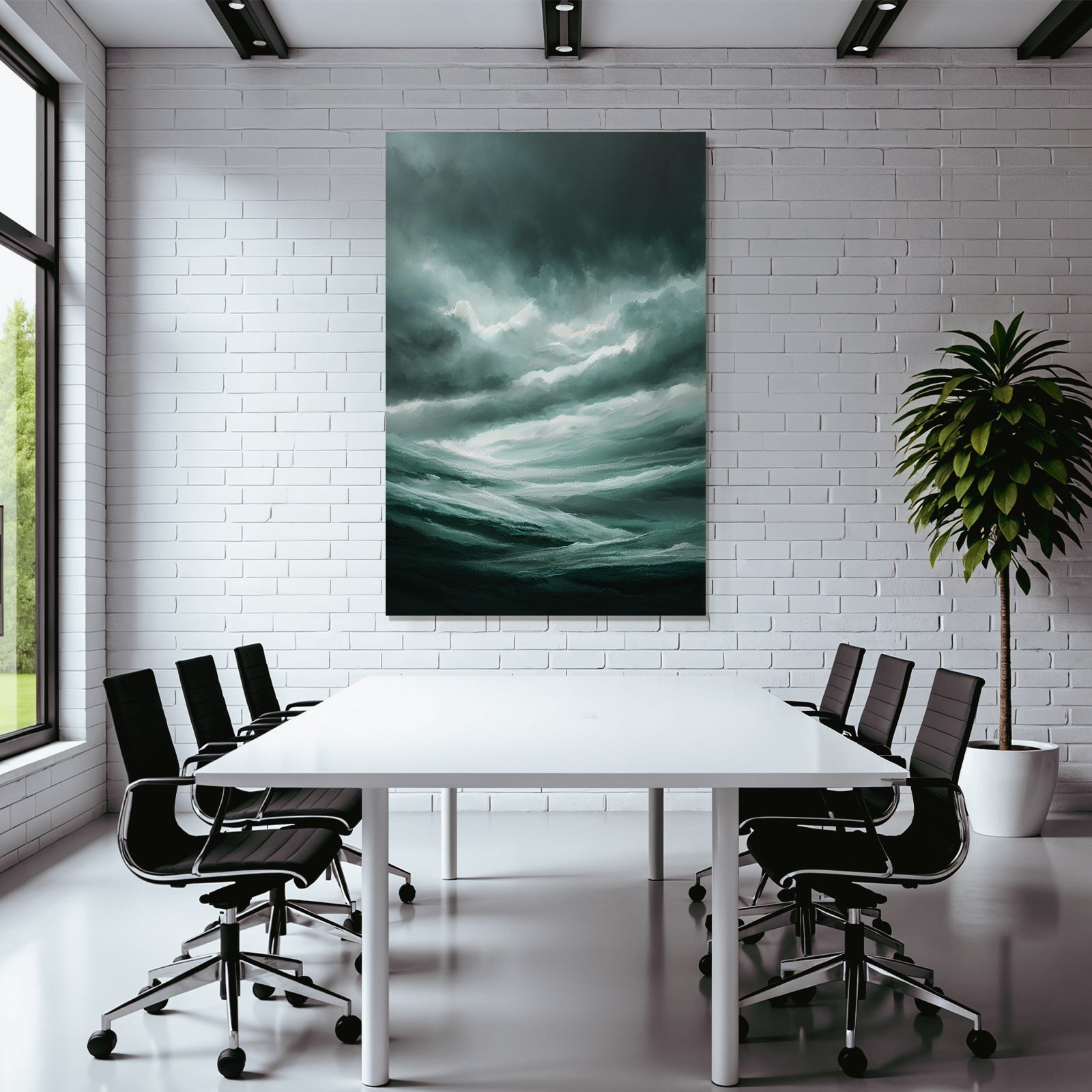 Sturmmeer Unter Dunklem Gewitterhimmel