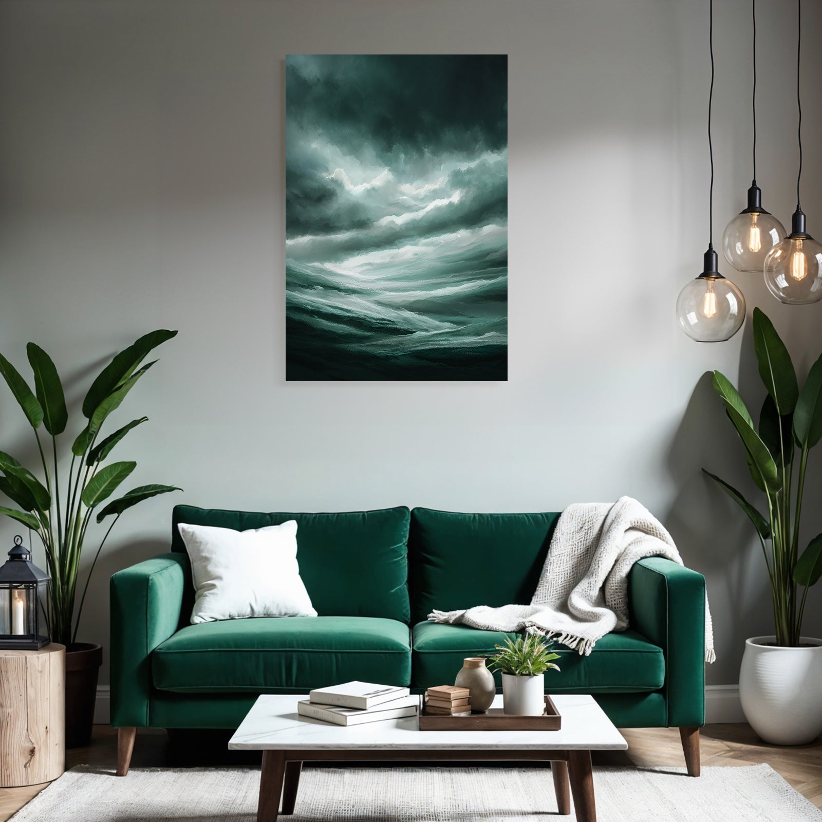Sturmmeer Unter Dunklem Gewitterhimmel