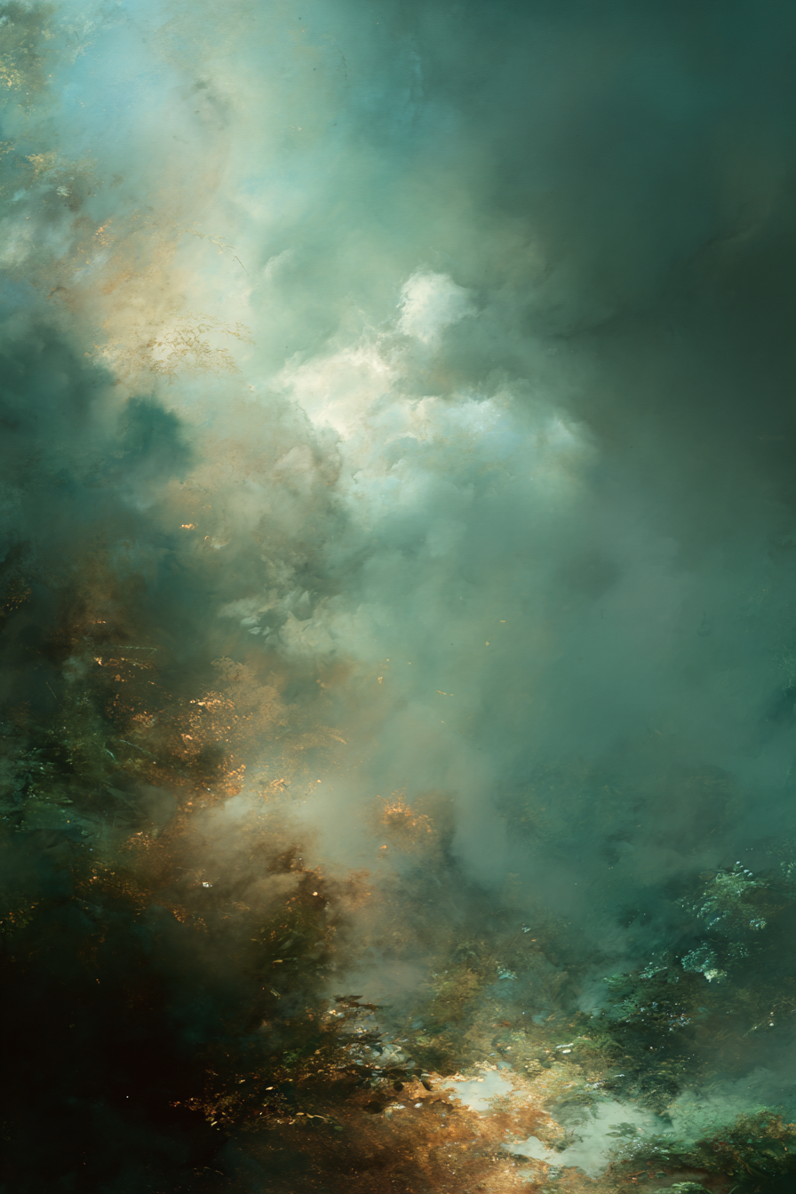 Traumhafte Landschaft In Türkis Und Gold | Himmel und Wolken | Natur