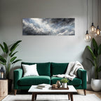 Aquarellwolken In Grau Blau Und Weiss