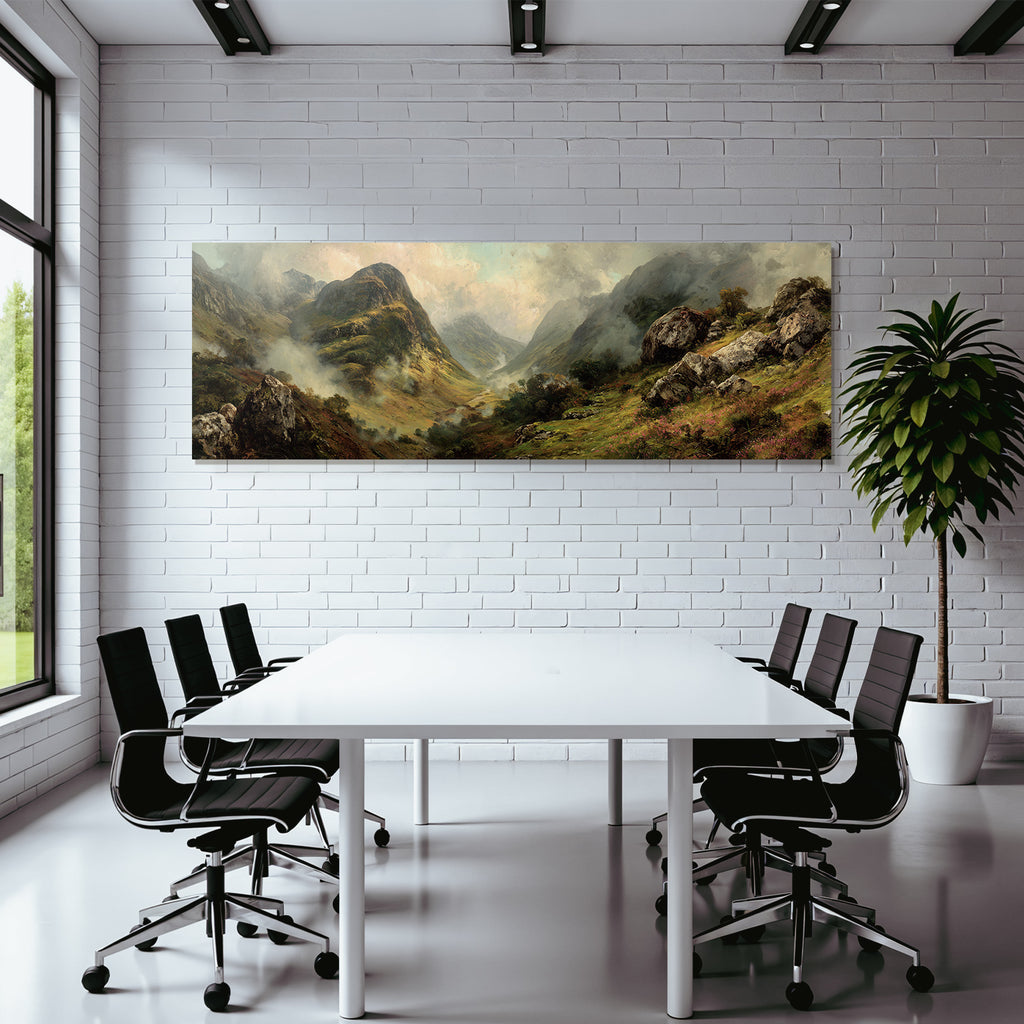 Berglandschaft Mit Grünen Tälern Nebel Und Felsformationen