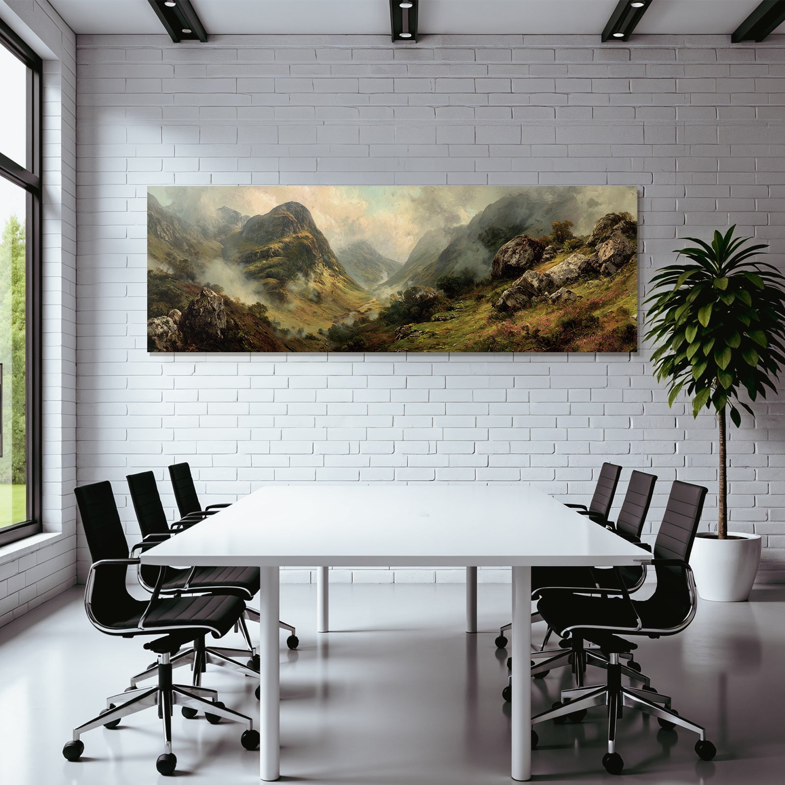 Berglandschaft Mit Grünen Tälern Nebel Und Felsformationen