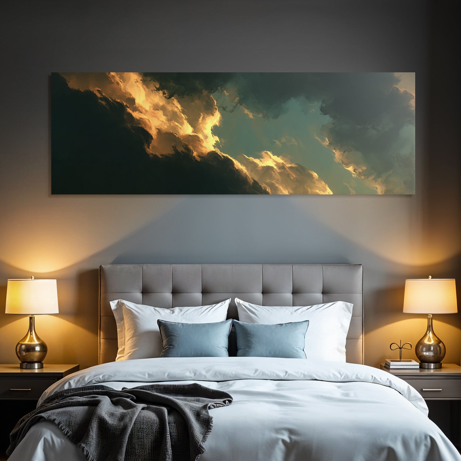 Dramatischer Himmel Bei Sonnenaufgang Mit Bunten Wolken