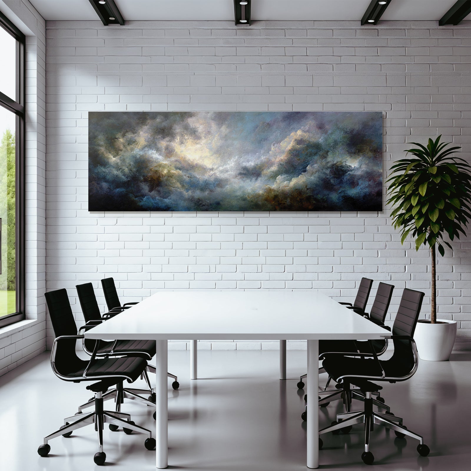Dramatischer Himmel Mit Abendrot Und Sturmwolken