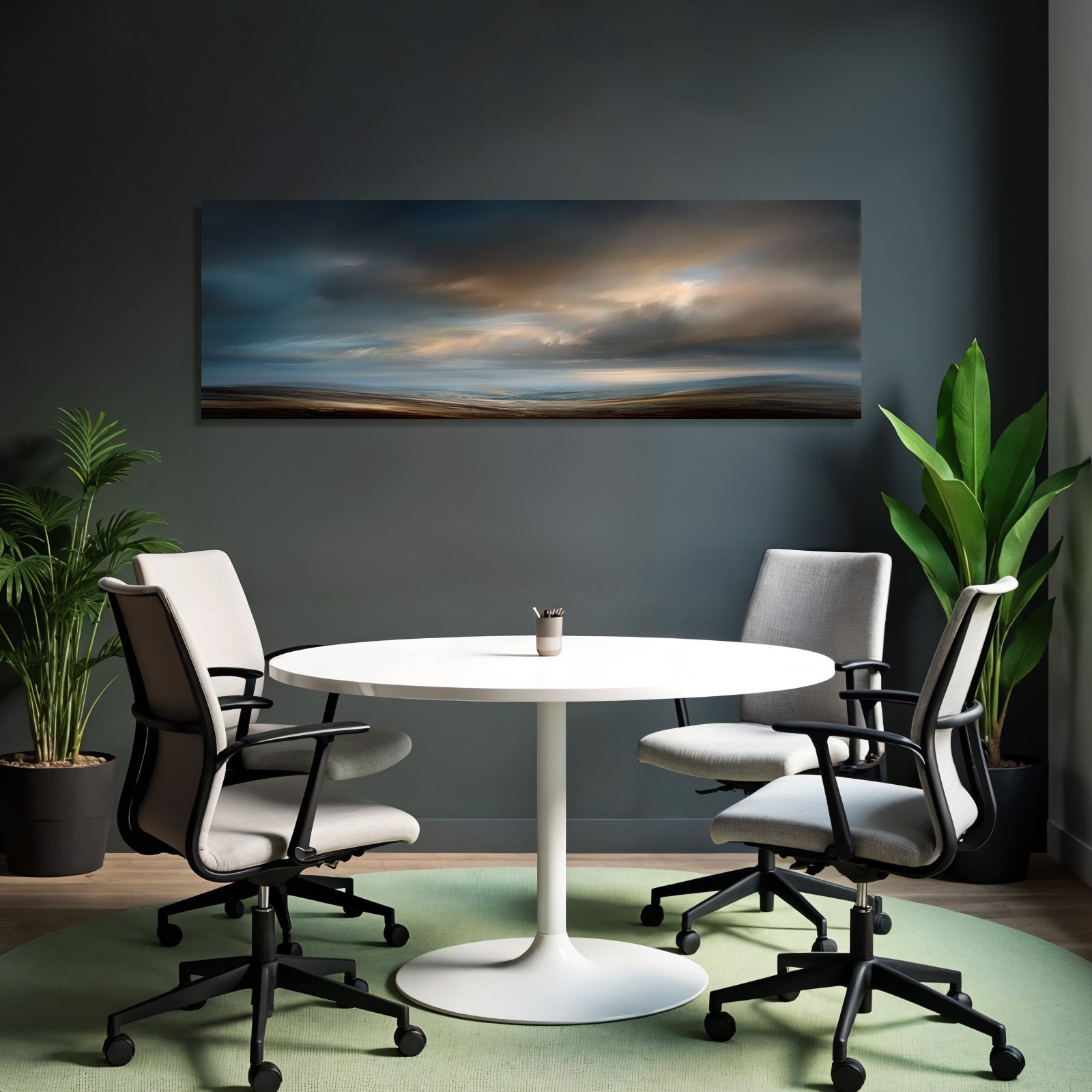 Dramatischer Himmel Und Ruhige Berglandschaft