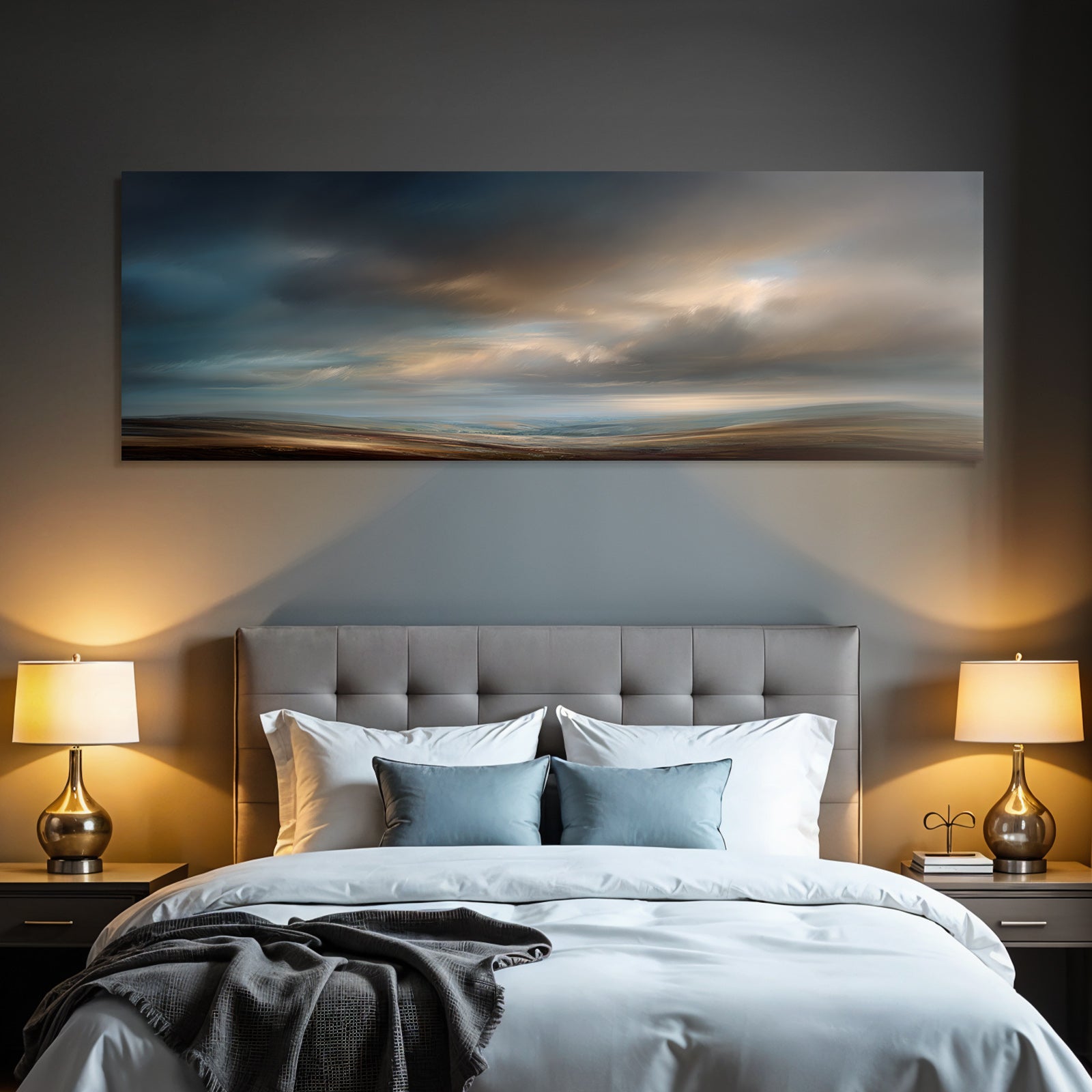 Dramatischer Himmel Und Ruhige Berglandschaft