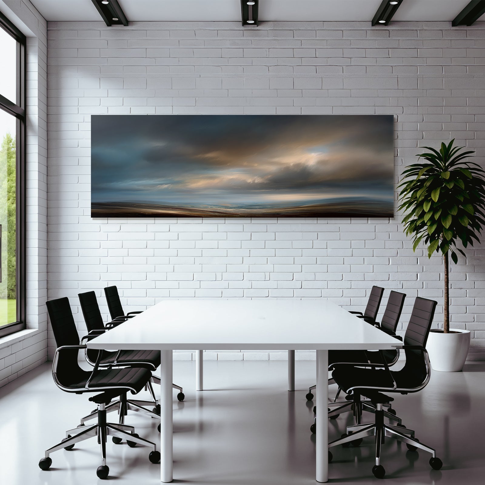 Dramatischer Himmel Und Ruhige Berglandschaft